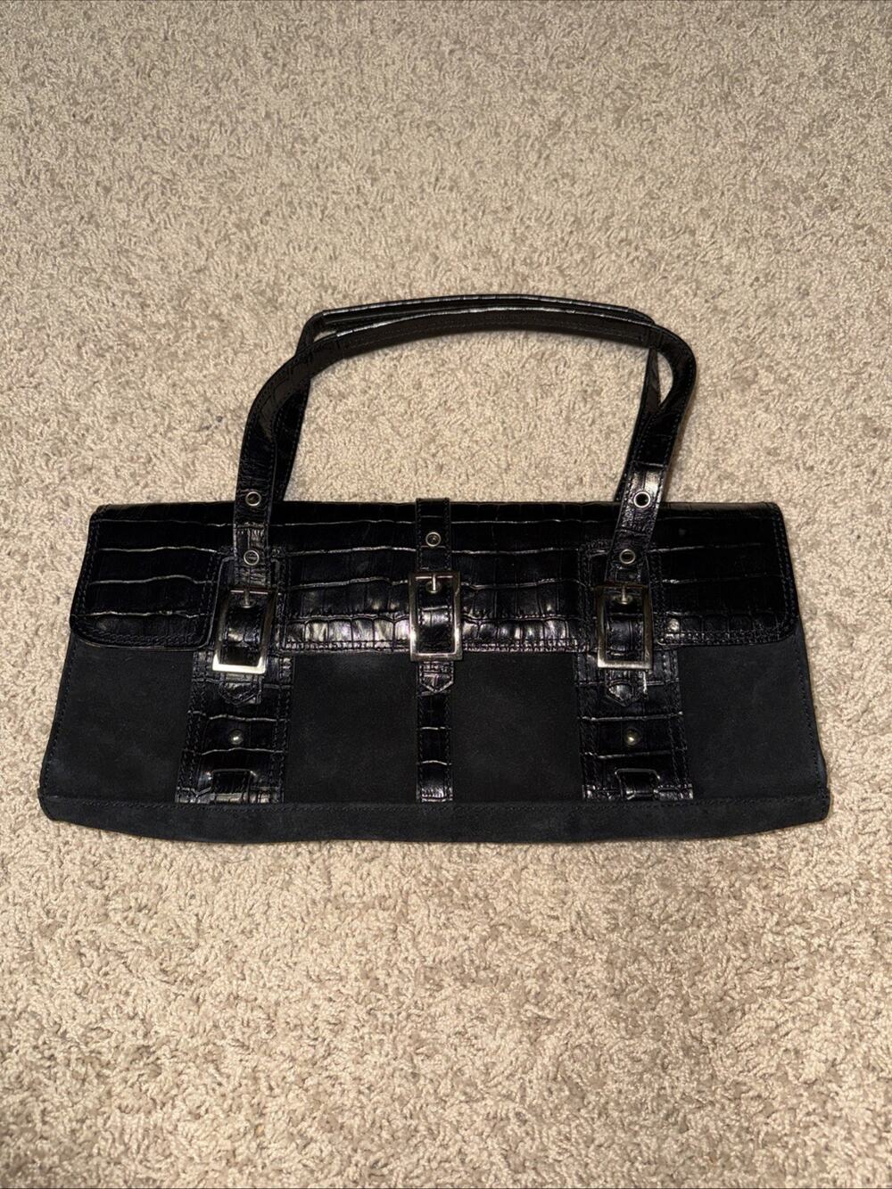 Maxx New York Alligator Print Handbag, Black